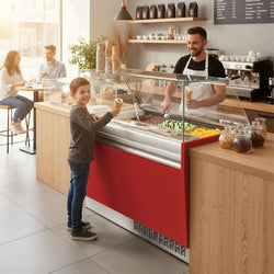 Lada na lody LIAM - 1310 mm - statyczna - na 10+10x 5 litrowych pojemników na lody - czerwona