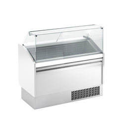 Lada na lody LEVI – 1310 mm – na pojemniki na lody 7+7x 5 L – chłodzenie statyczne – biała