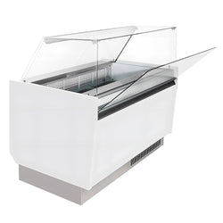 Lada na lody LIAM - 1560 mm - statyczna - dla 13+13x 5 litrowych pojemników na lody - biała