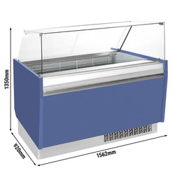 Lada na lody LIAM - 1560 mm - statyczna - na 13+13x 5 litrowych pojemników na lody - niebieska