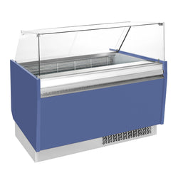 Lada na lody LIAM - 1560 mm - statyczna - na 13+13x 5 litrowych pojemników na lody - niebieska