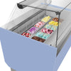 Lada na lody LIAM – 1560 mm – na pojemniki na lody 13+13x 5 L – chłodzenie statyczne – jasnoniebieska