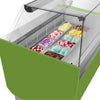 Lada na lody LIAM – 1560 mm – na pojemniki na lody 13+13x 5 L – chłodzenie statyczne – jasnozielona