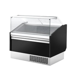 Lada na lody LEVI - 1620 mm - statyczna - na 9+9x 5 litrowych pojemników na lody - czarna