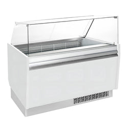 Lada na lody LIAM - 1560 mm - statyczna - dla 13+13x 5 litrowych pojemników na lody - biała