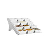 Etagere / Buffet Stand - Stainless steel frame - Chrome - square - Height: 150mm - incl. 12 Melamine bowls 90x90mm - with 12 shelves - suitable for square bowls