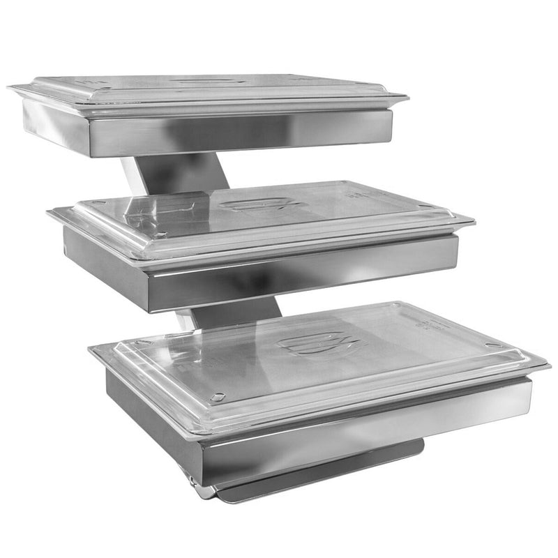 Etażerka / Stojak bufetowy - Chromowany - włącznie z 3 miskami z melaminy