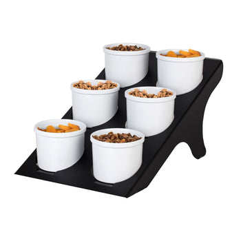 Etażer / Stojak bufetowy - czarny - włącznie z 6 miskami z melaminy - okrągły - Prime Gastro