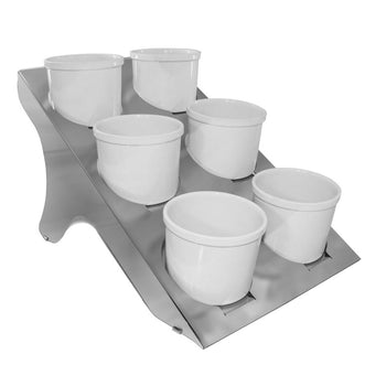 Etażer/ Stojak bufetowy - chrom - włącznie z 6 miskami z melaminy - okrągły - Prime Gastro