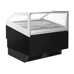 Witryna do lodów ADAM - 1201mm - Obieg wymuszony - z oświetleniem LED - na 12x 5l pojemników na lody lub 8x 7l pojemników na lody - Czarny