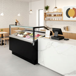 Lada na lody ADAM - 1200 mm - konwekcyjna - na 12 pojemników 5 L lub 8 pojemników 7 L - czarna