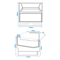 Lada na lody ADAM - 1200 mm - konwekcyjna - na 12 pojemników 5 L lub 8 pojemników 7 L - czarna