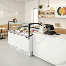 Lada na lody ADAM - 1200 mm - konwekcyjna - na 12 pojemników 5 L lub 8 pojemników 7 L - Biała