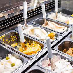 Lada na lody ADAM - 1200 mm - konwekcyjna - na 12 pojemników 5 L lub 8 pojemników 7 L - czarna