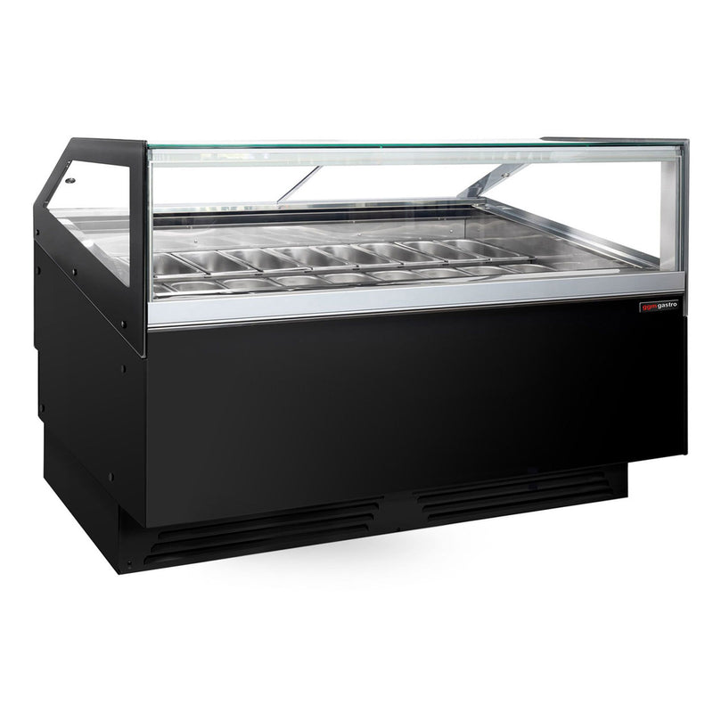 Lada na lody ADAM - 1700 mm - konwekcyjna - na 18 pojemników 5 L lub 12 pojemników 7 L - czarna