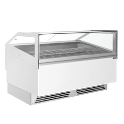 Lada na lody ADAM - 1700 mm - konwekcyjna - na 18 pojemników 5 L lub 12 pojemników 7 L - Biała