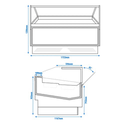Lada na lody ADAM - 1700 mm - konwekcyjna - na 18 pojemników 5 L lub 12 pojemników 7 L - czarna