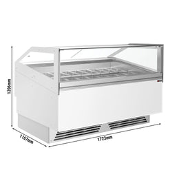 Witryna do lodów ADAM - 1723mm - Obieg wymuszony - z oświetleniem LED - na 18x 5l pojemników na lody lub 12x 7l pojemników na lody - Biały
