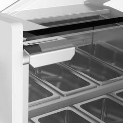 Lada na lody ADAM - 1700 mm - konwekcyjna - na 18 pojemników 5 L lub 12 pojemników 7 L - Biała