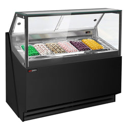 Eistheke THEO - 1300mm - Umluft - für 6x 5 Liter Eisbehälter - Schwarz