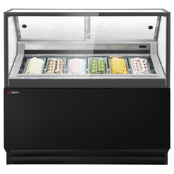 Eistheke THEO - 1300mm - Umluft - für 6x 5 Liter Eisbehälter - Schwarz