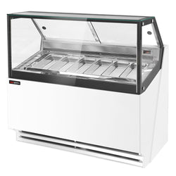 Witryna do lodów THEO - 1300mm - Obieg wymuszony - z oświetleniem LED - na 6x 5l pojemników na lody - Biały