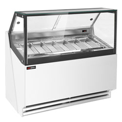 Witryna do lodów THEO - 1300mm - Obieg wymuszony - z oświetleniem LED - na 6x 5l pojemników na lody - Biały