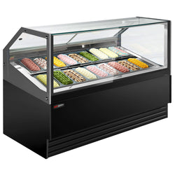 Eistheke THEO - 1736mm - Umluft - für 18x 5 Liter Eisbehälter - Schwarz