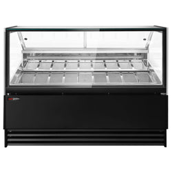 Eistheke THEO - 1736mm - Umluft - für 18x 5 Liter Eisbehälter - Schwarz