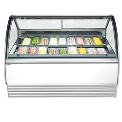 Lada na lody NOLAN - 1730 mm - konwekcyjna - na 18 pojemników 5 L - Biała