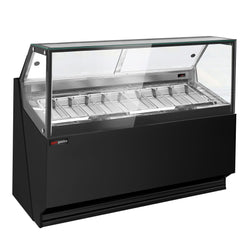 Eistheke THEO - 1771mm - Umluft - für 9x 5 Liter Eisbehälter - Schwarz