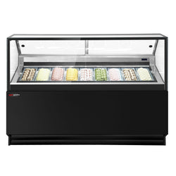 Eistheke THEO - 1771mm - Umluft - für 9x 5 Liter Eisbehälter - Schwarz
