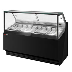 Eistheke THEO - 1771mm - Umluft - für 9x 5 Liter Eisbehälter - Schwarz