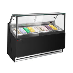 Lada na lody THEO - 1771 mm - konwekcja - dla 9 pojemników na lody o pojemności 5 litrów - czarna