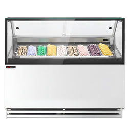 Lada na lody THEO - 1771 mm - konwekcyjna - na 9 pojemników na lody o pojemności 5 litrów - biała