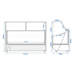 Lada na lody THEO - 1771 mm - konwekcyjna - na 9 pojemników na lody o pojemności 5 litrów - biała