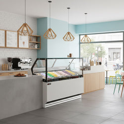 Lada na lody THEO - 1771 mm - konwekcyjna - na 9 pojemników na lody o pojemności 5 litrów - biała