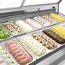 Lada na lody NOLAN - 1730 mm - konwekcyjna - na 18 pojemników 5 L - Biała