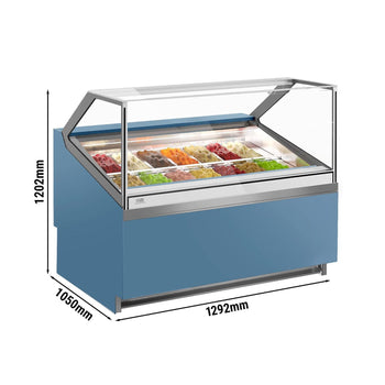 Lada na lody IVY - 1292 mm - konwekcyjna - na 14 pojemników 5 L - Niebieska