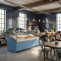 Lada na lody IVY - 1606 mm - konwekcyjna - na 16 pojemników 5 L - Niebieska