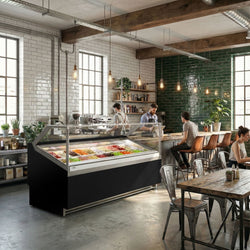 Lada na lody IVY - 1919 mm - konwekcyjna - na 20 x 5 litrowe pojemniki na lody - Czarna