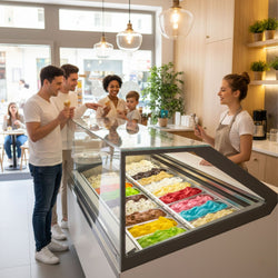 Lada na lody IVY - 1606 mm - konwekcyjna - na 16 pojemników 5 L - Biała