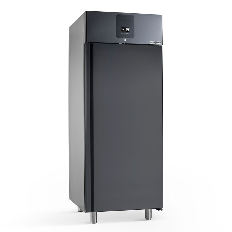 Szafa mroźnicza do lodów Premium PLUS – stal nierdzewna – na pojemniki na lody 48x 5 L lub 32x 7 L – od -25 do -12 °C – antracytowa