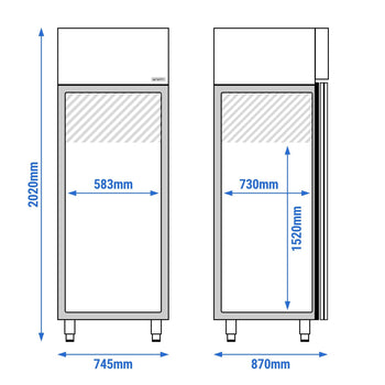 Zamrażarka do lodów ze stali nierdzewnej PREMIUM PLUS - 745x870mm - 650 litrów - z 1 drzwiami - Prime Gastro