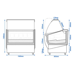 Lada na lody - LUCA - 1060mm - konwekcyjne - z oświetleniem - dla 7x 5 litrowych pojemników na lody