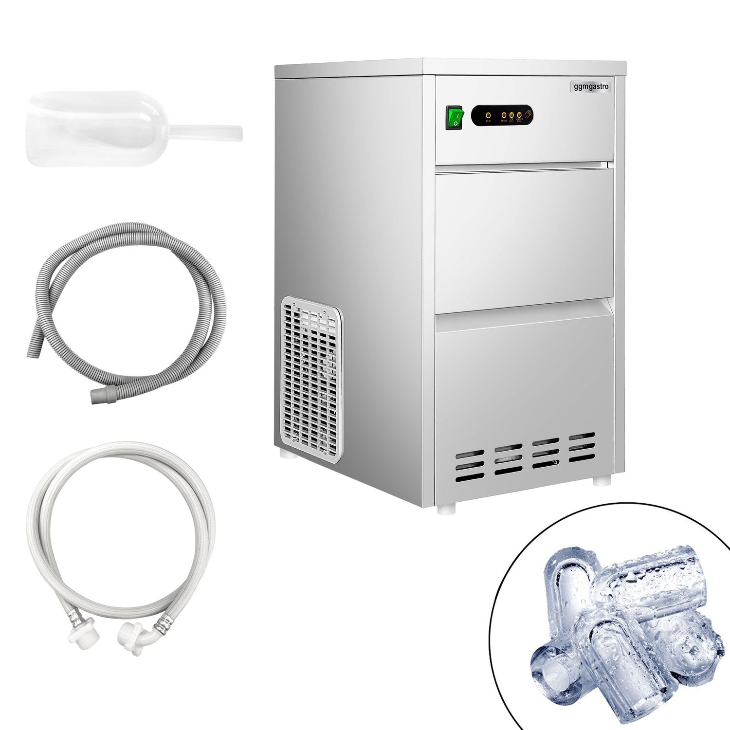 Kostkarka do lodu - wydrążony cylinder - 24 kg/ 24 godz. - Prime Gastro