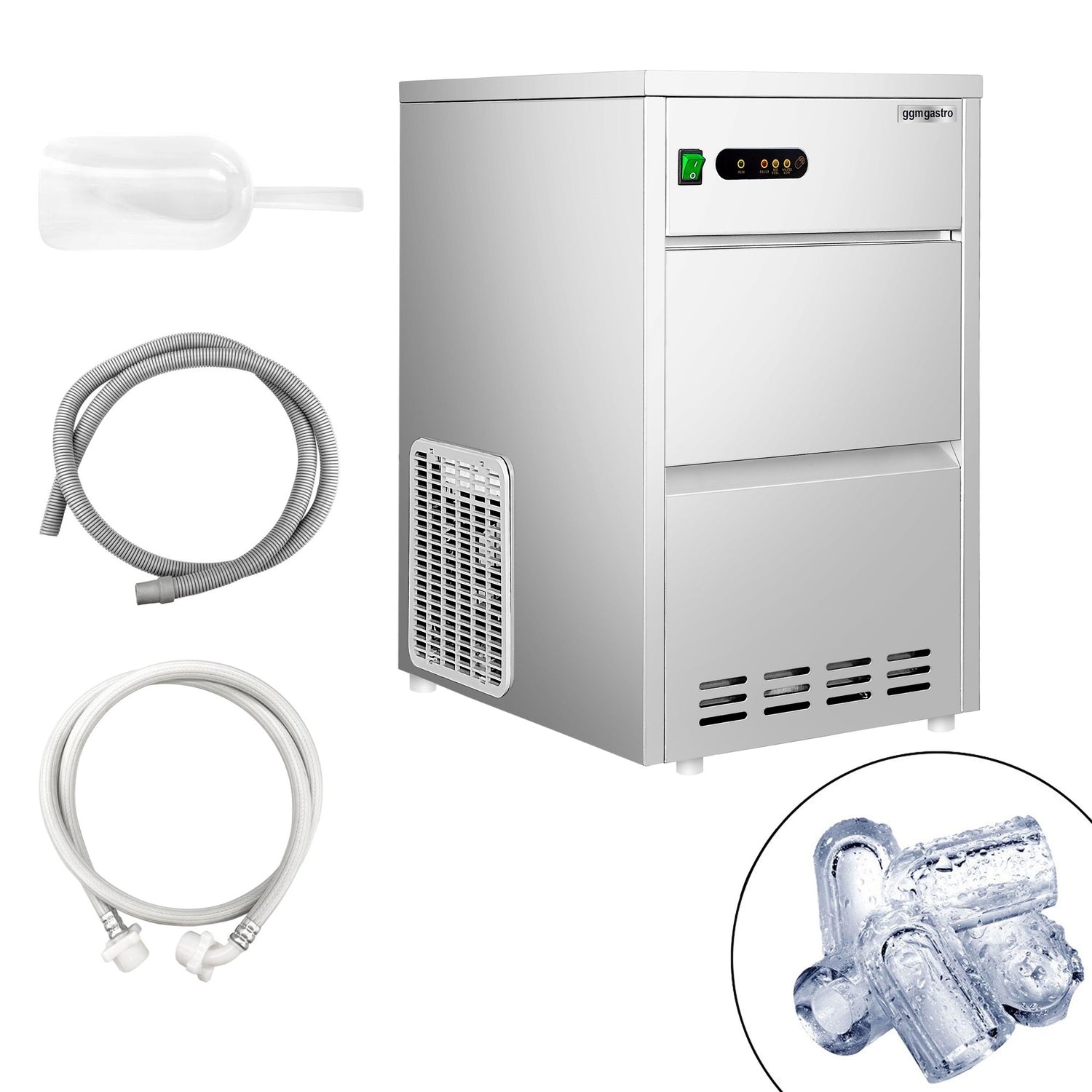 Kostkarka do lodu - wydrążony cylinder - 28 kg/ 24 godz. - Prime Gastro