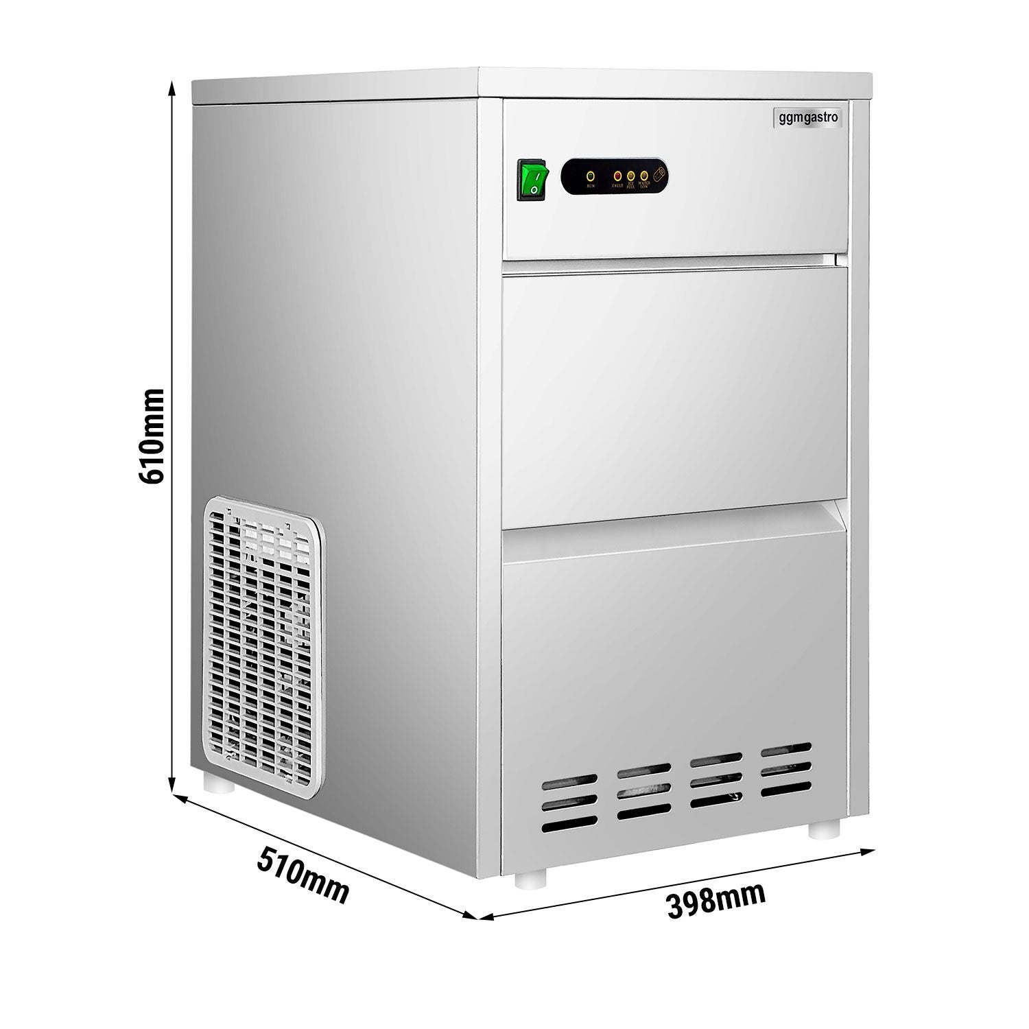 Kostkarka do lodu - wydrążony cylinder - 28 kg/ 24 godz. - Prime Gastro