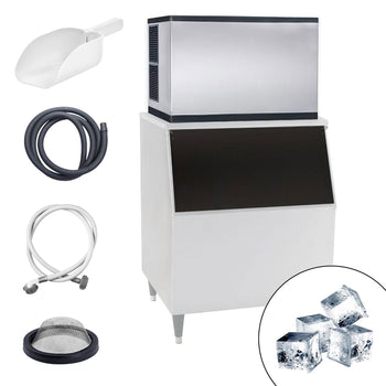 Kostkarka do lodu - kostki - 403 kg/24 godz. - włącznie z pojemnikiem do przechowywania lodu - Prime Gastro
