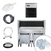 Commercial Ice Machine - Nugget - 335 kg/24 h - incl. ice storage container & transport trolley